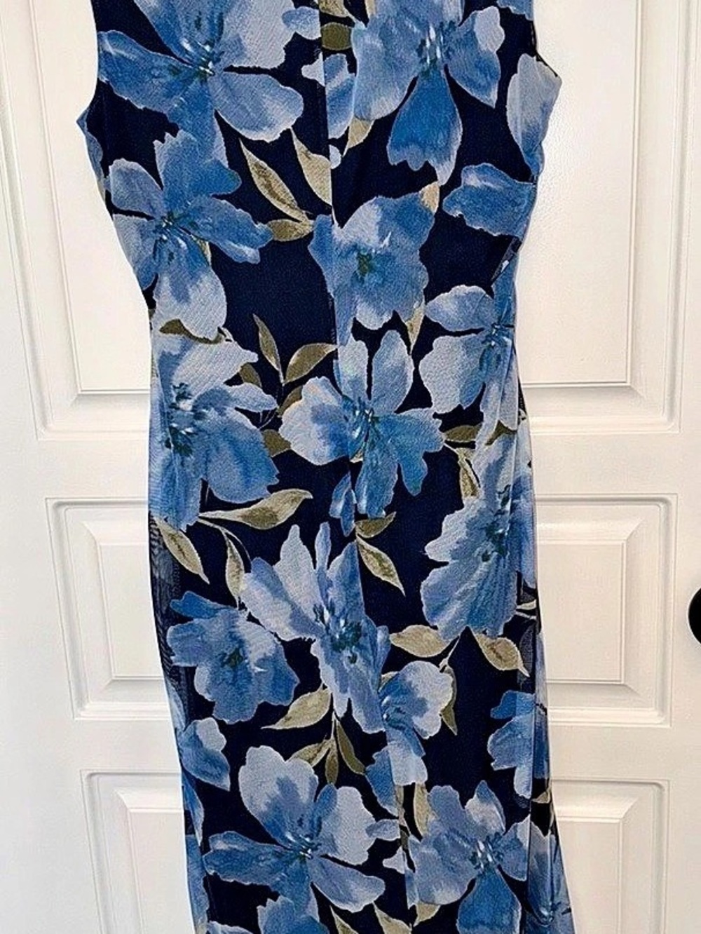 Joie Floral Maxi Dress in Blue & Black Size Large